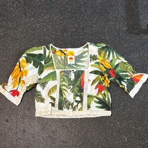 Farm Rio White Cocoa Forest Blouse
